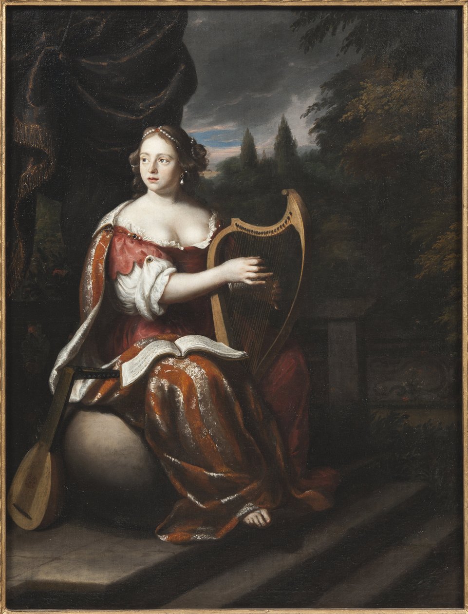 Femme jouant de la harpe - Lady Playing the Harp, av Mijtens (Meytens), Martin van, the Elder (1648-1736). Olje på lerret. Mål: 78x60 cm. Nationalmuseum Stockholm av Jan Mytens or Mijtens