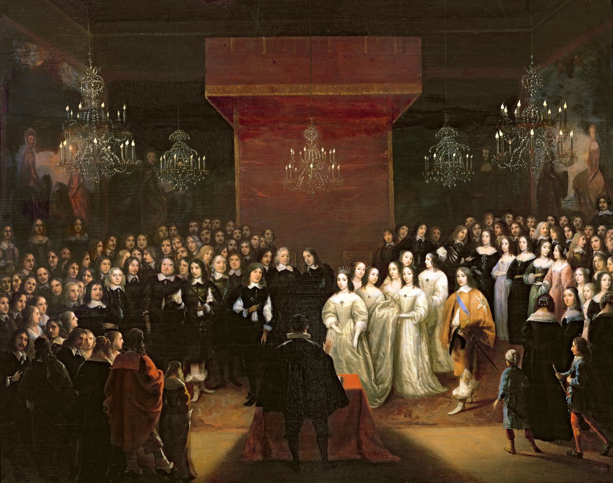 Ekteskapet til Frederick William (1620-88) kurfyrst av Brandenburg og Louise Henriette (1627-67) prinsesse av Nassau, 1646 av Jan Mytens or Mijtens