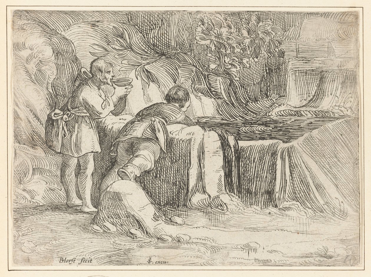 To menn ved en brønn av Jan Philipsz. van Bouckhorst