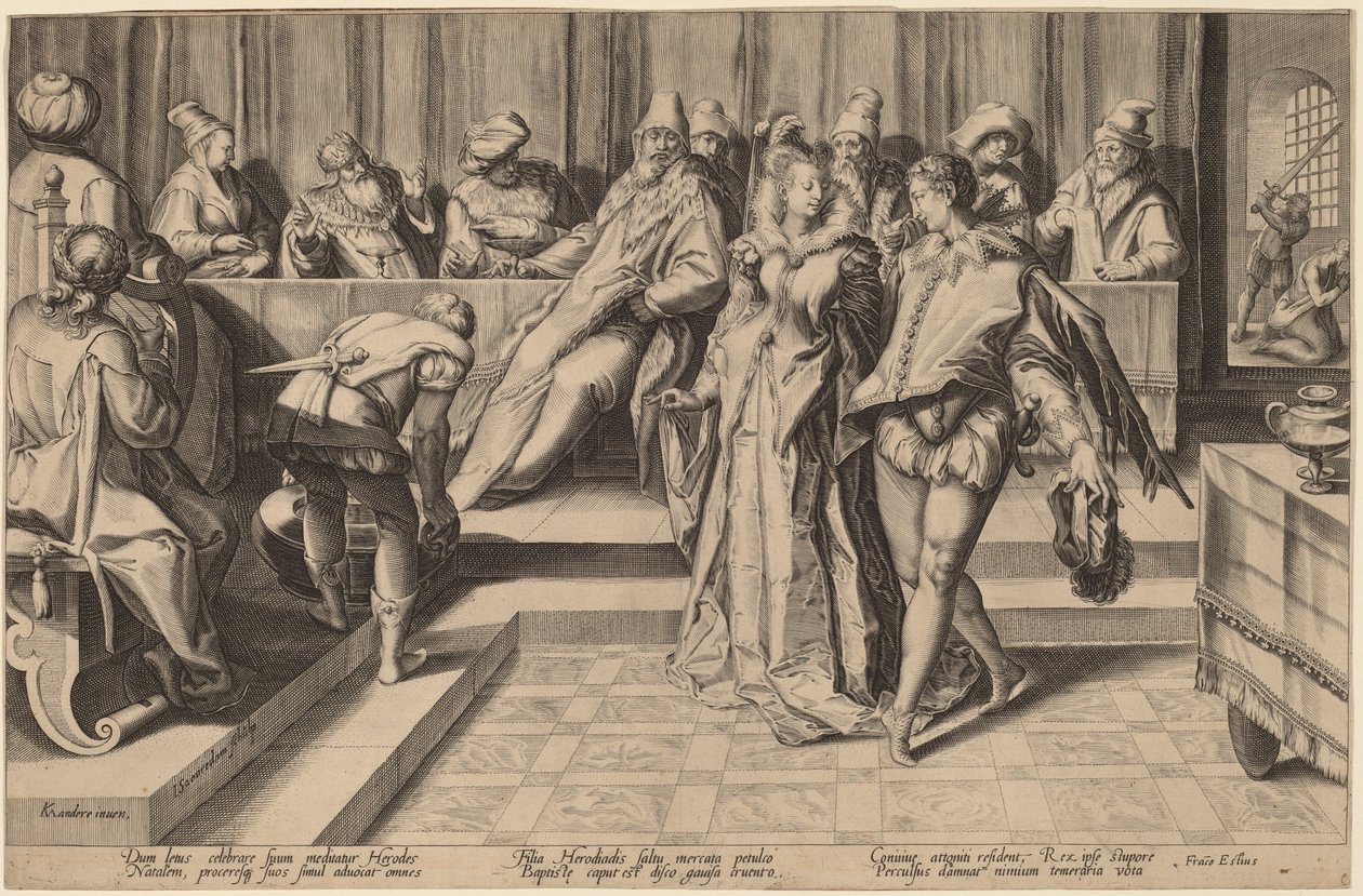 Salome danser foran Herodes av Jan Pietersz Saenredam, after Karel van Mander I