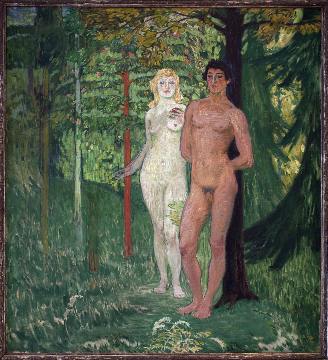 Adam og Eva. Maleri av Jan Preisler (1872-1918), Olje på lerret av Jan Preisler