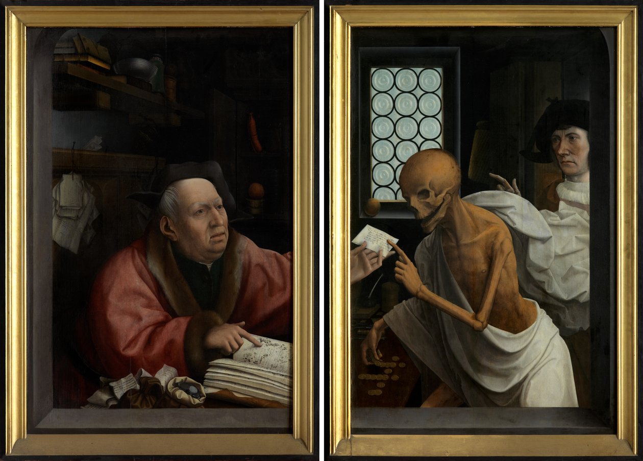 Death and the Miser, ca. 1515-21 (olje på panel) av Jan Provoost
