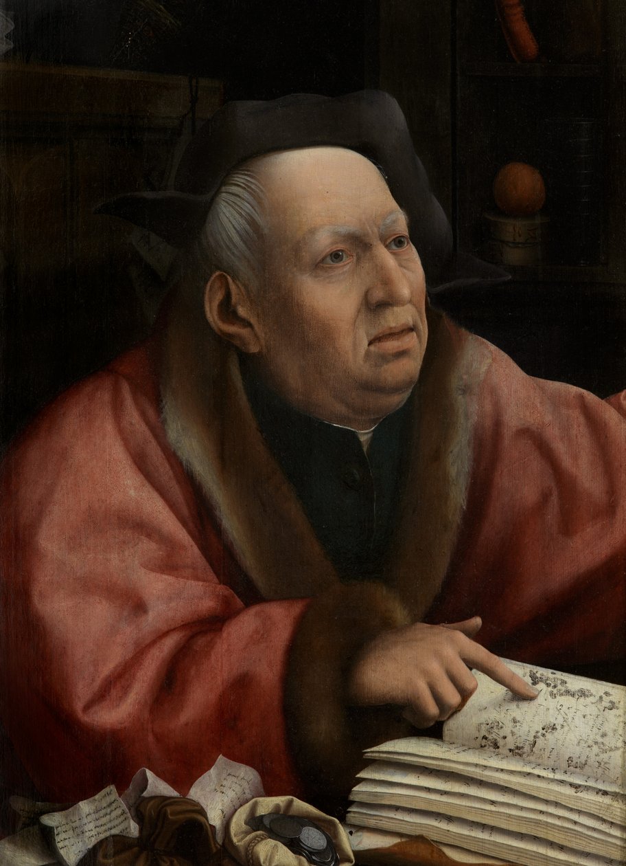 Detalj av Death and the Miser, ca. 1515-21 (olje på panel) av Jan Provoost