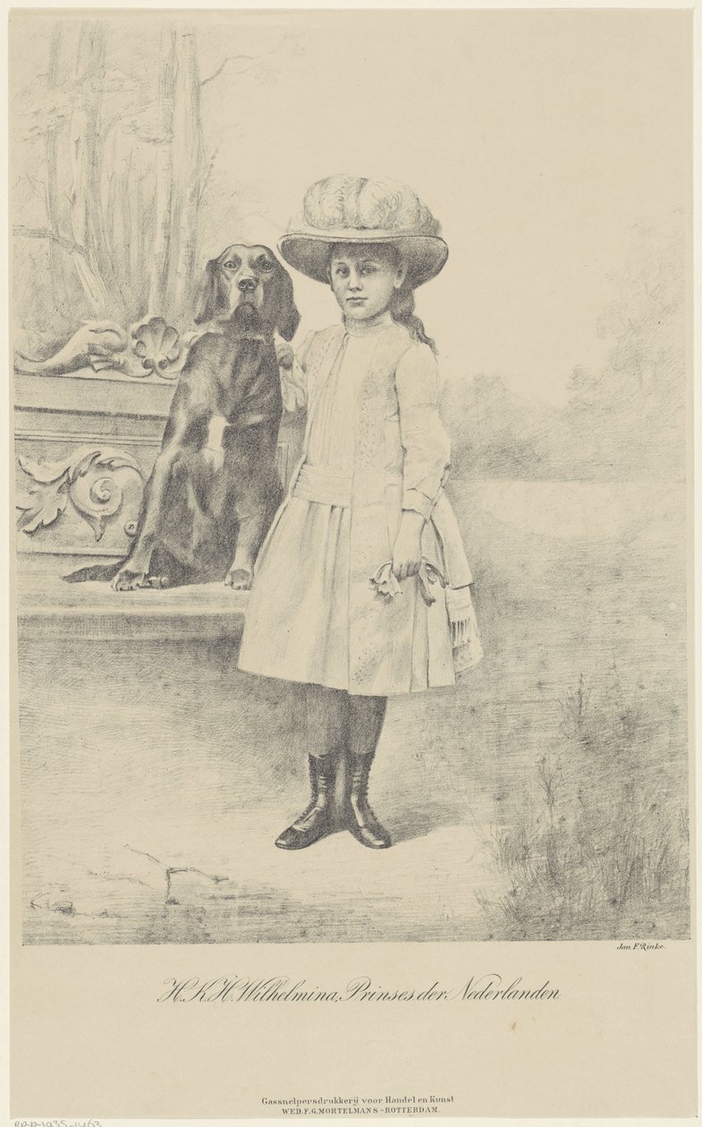 Portrett av Wilhelmina, dronning av Nederland av Jan Rinke