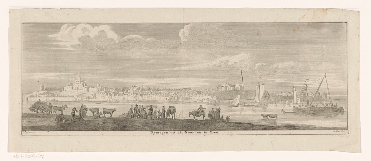 Utsikt over Nijmegen fra nord Nymegen fra nord utstilt (tittel på objekt) av Jan Ruyter
