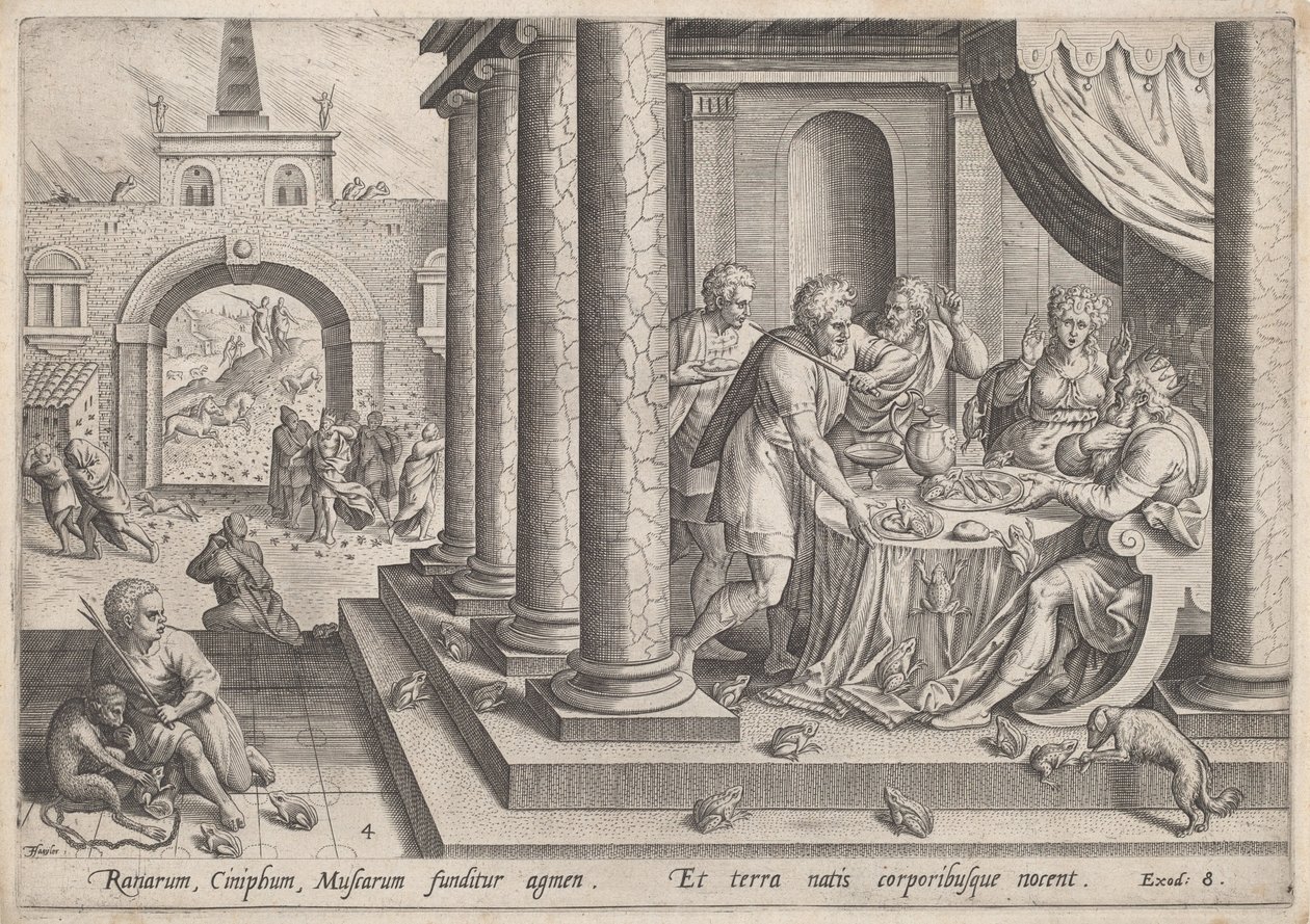 Froskepesten av Jan Sadeler I, after Maarten van Cleef