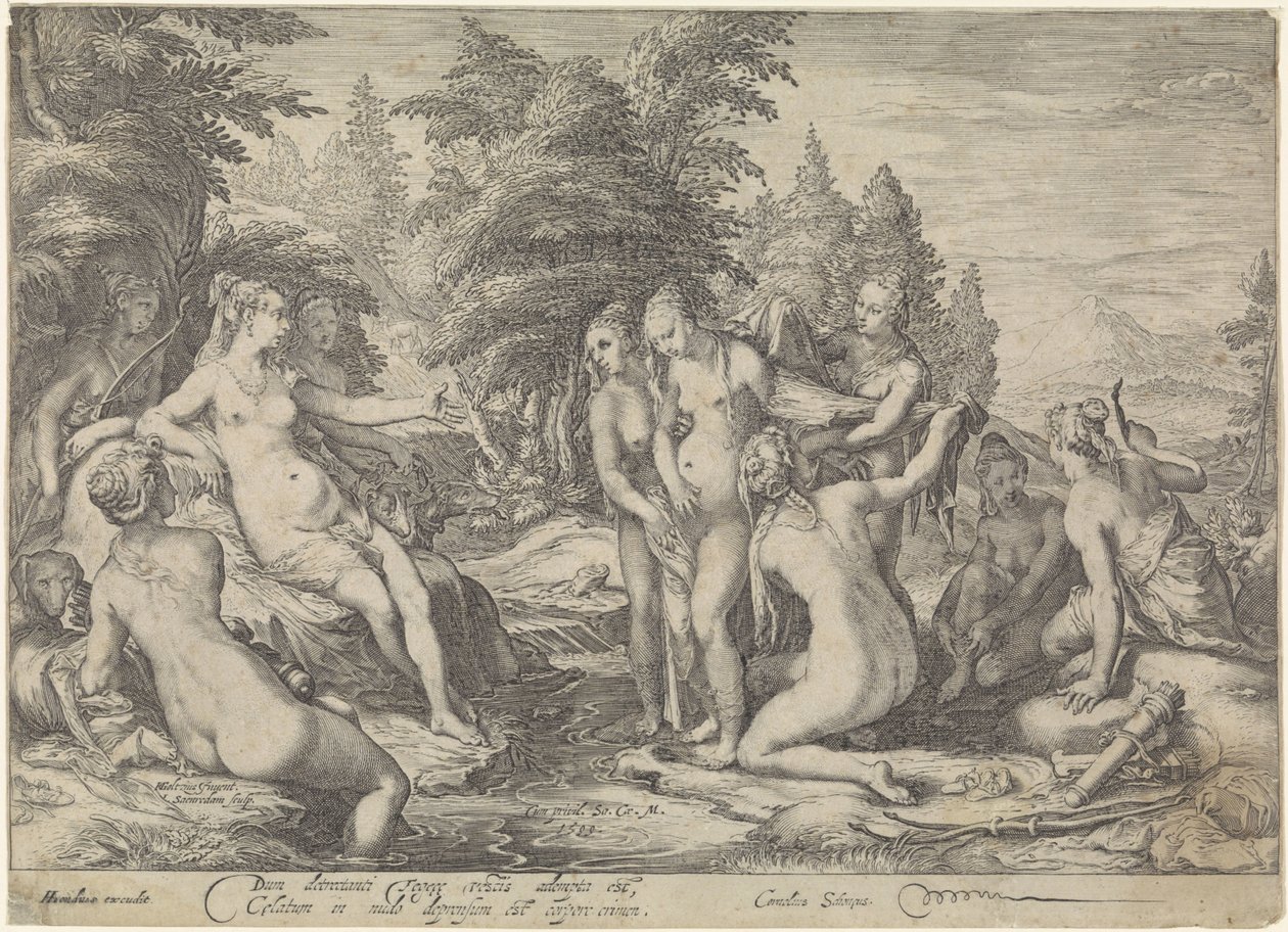 Diana oppdager Callisto .s graviditet av Jan Saenredam