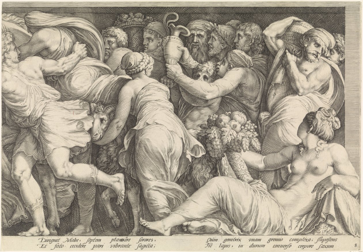 Frisisk med straffen til Niobe (plate 8) av Jan Saenredam