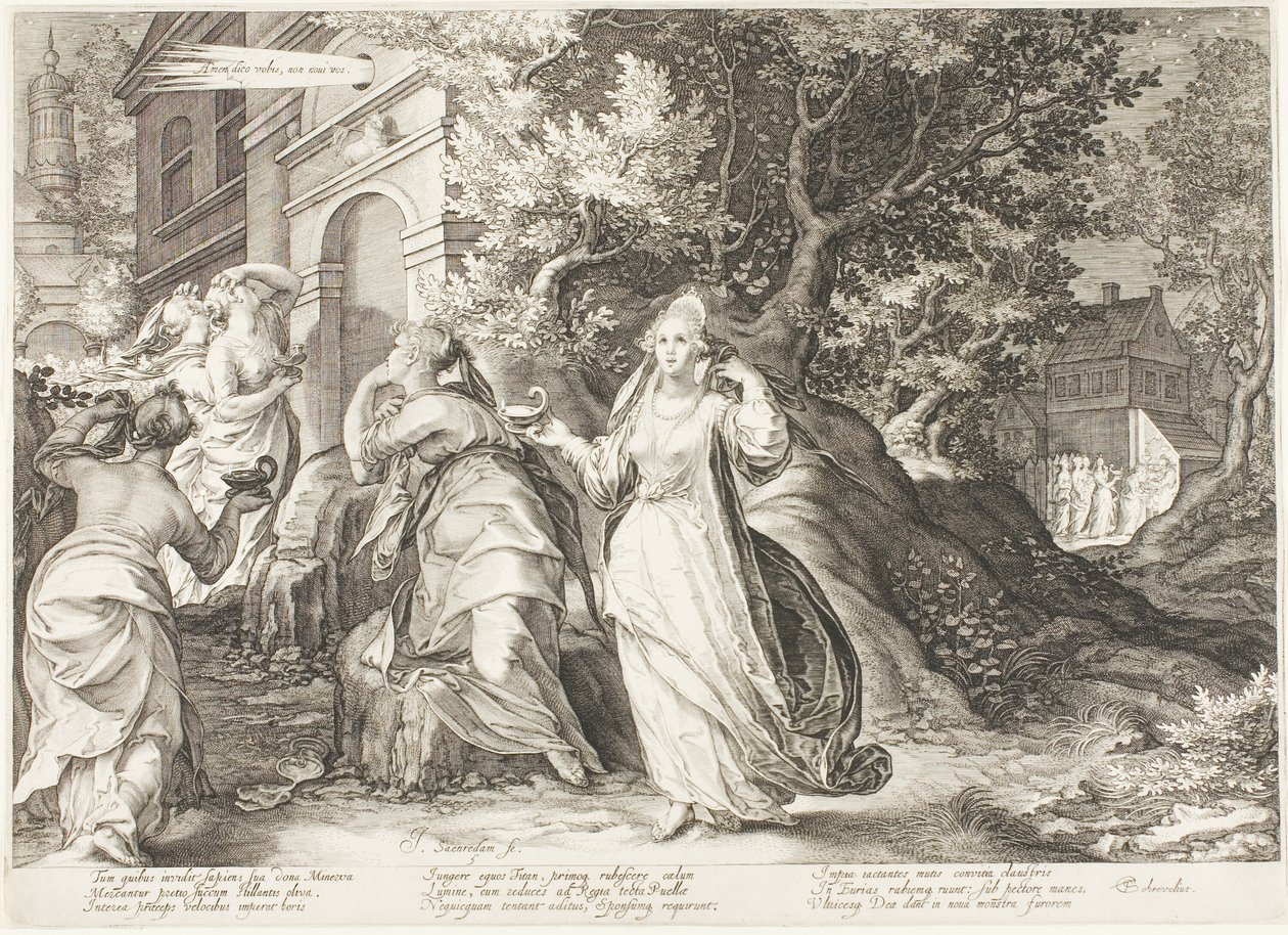 Tallerken fem, fra Five Wise and Five Foolish Virgins av Jan Saenredam