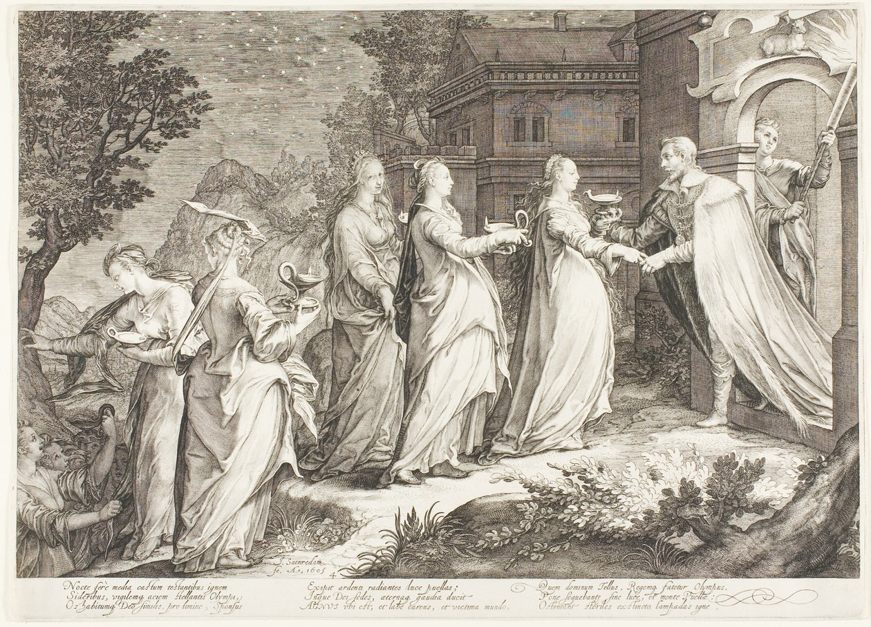 Tallerken fire, fra Five Wise and Five Foolish Virgins av Jan Saenredam