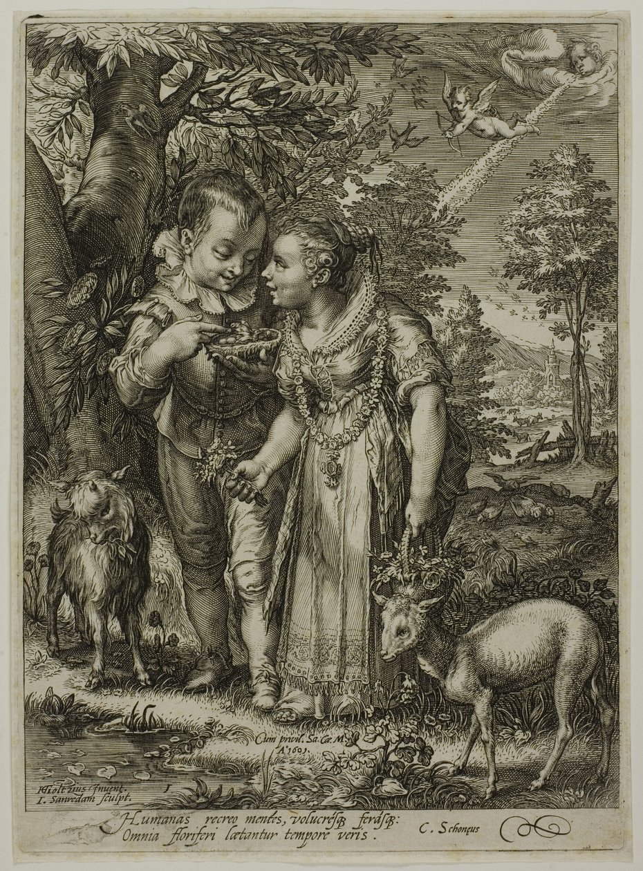 Spring, fra The Four Seasons av Jan Saenredam