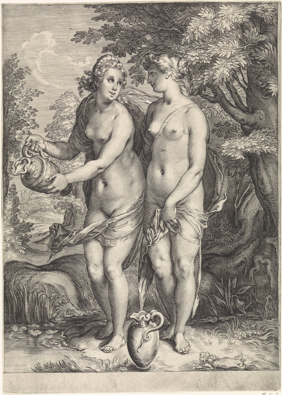To av Dianas nymfer ved en bekk Diana og nymfene hennes (serietittel) av Jan Saenredam