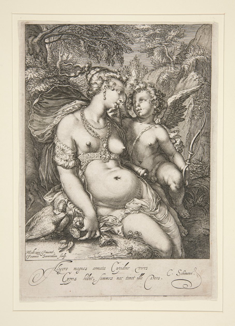 Venus og Amor av Jan Saenredam