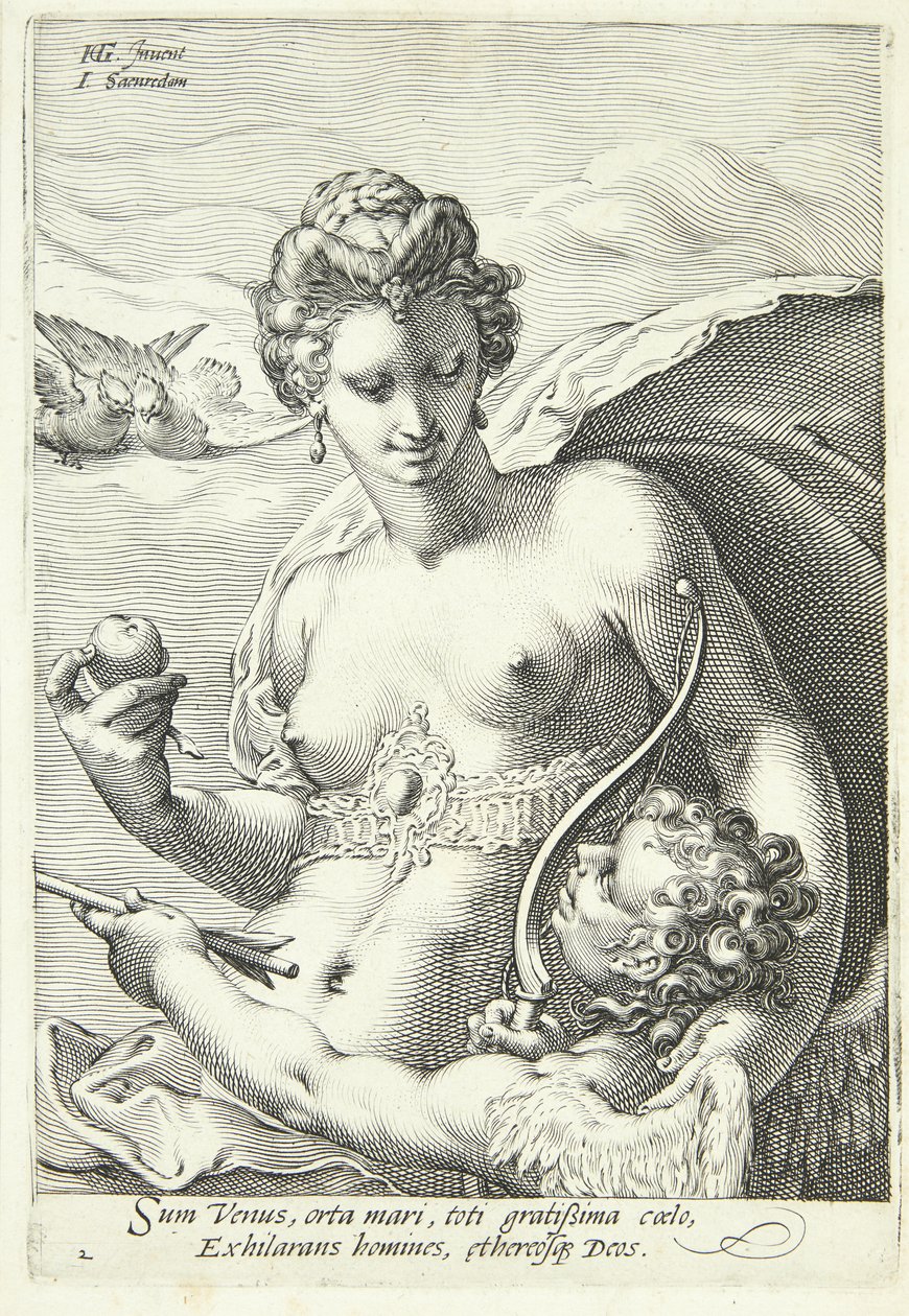 Venus og Amor av Jan Saenredam