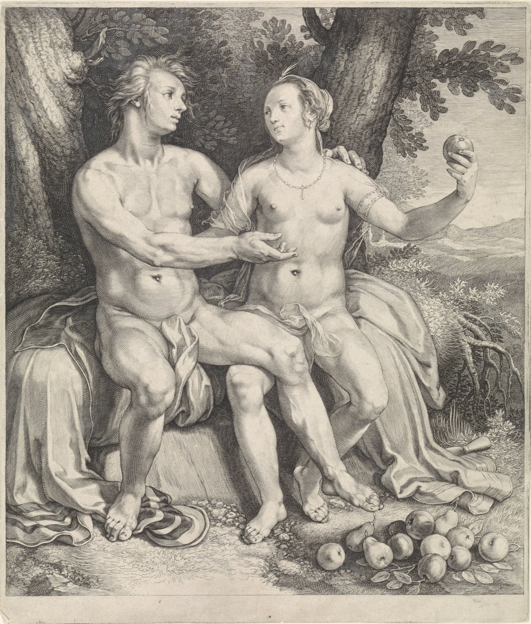 Vertumnus en Pomona av Jan Saenredam
