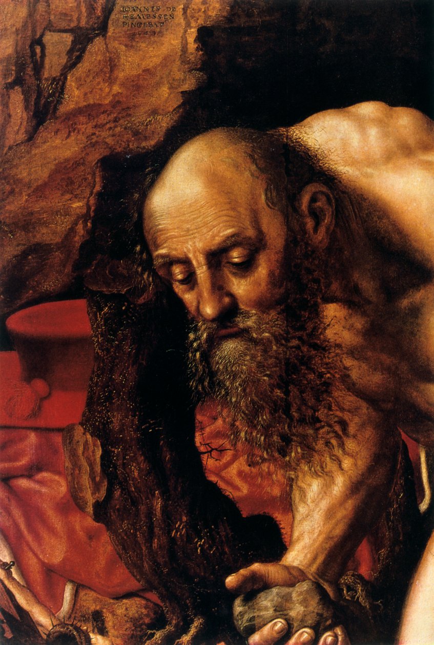 St Hieronymus, detalj, 1543. av Jan Sanders van Hemessen