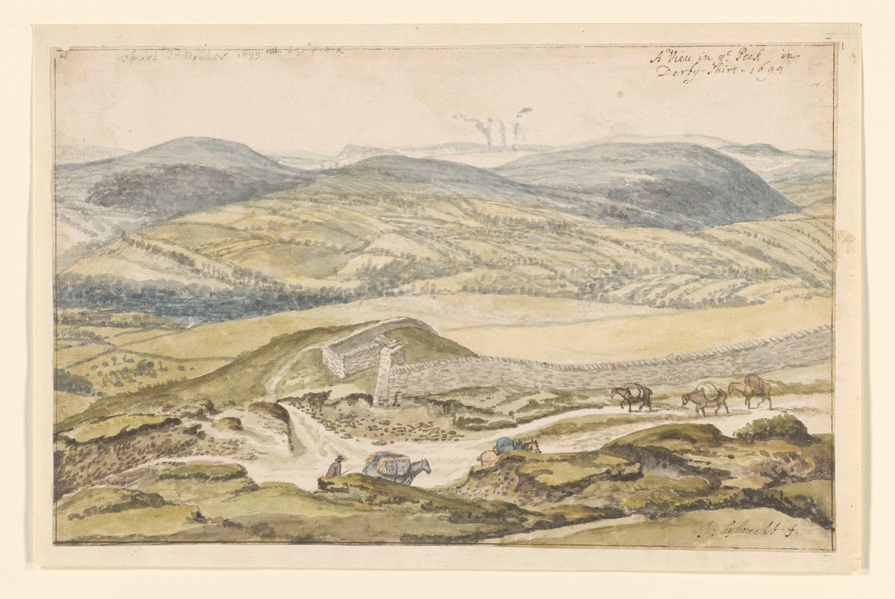 Utsikt over fjellene fra High Peak i Derbyshire av Jan Siberechts