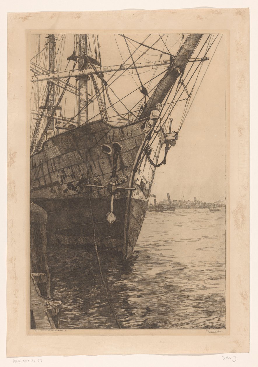 baugen på et skip av Jan Sirks (signed by artist)