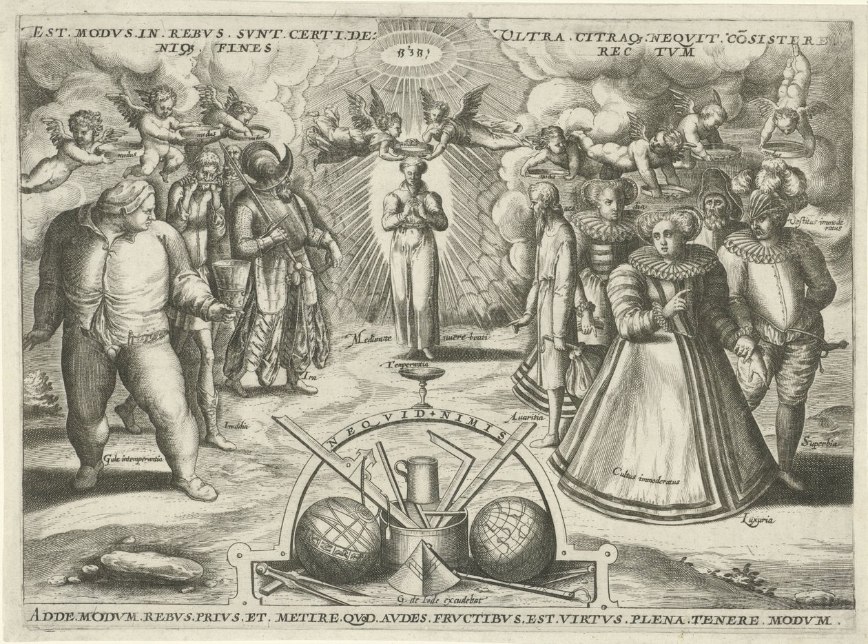 Måtehold med synder personifisert Est modus.in.rebus. sunt. certi.de: (...) (tittel på objekt) av Jan Snellinck (I) (attributed to)