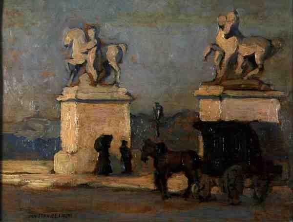 Place de la Concorde, Paris, ca. 1900 (olje om bord) av Jan Stanislawski