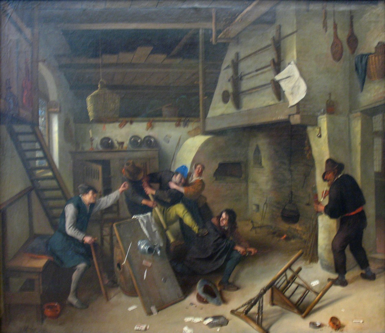 Et slagsmål mellom kortspillere på en kro av Jan Steen