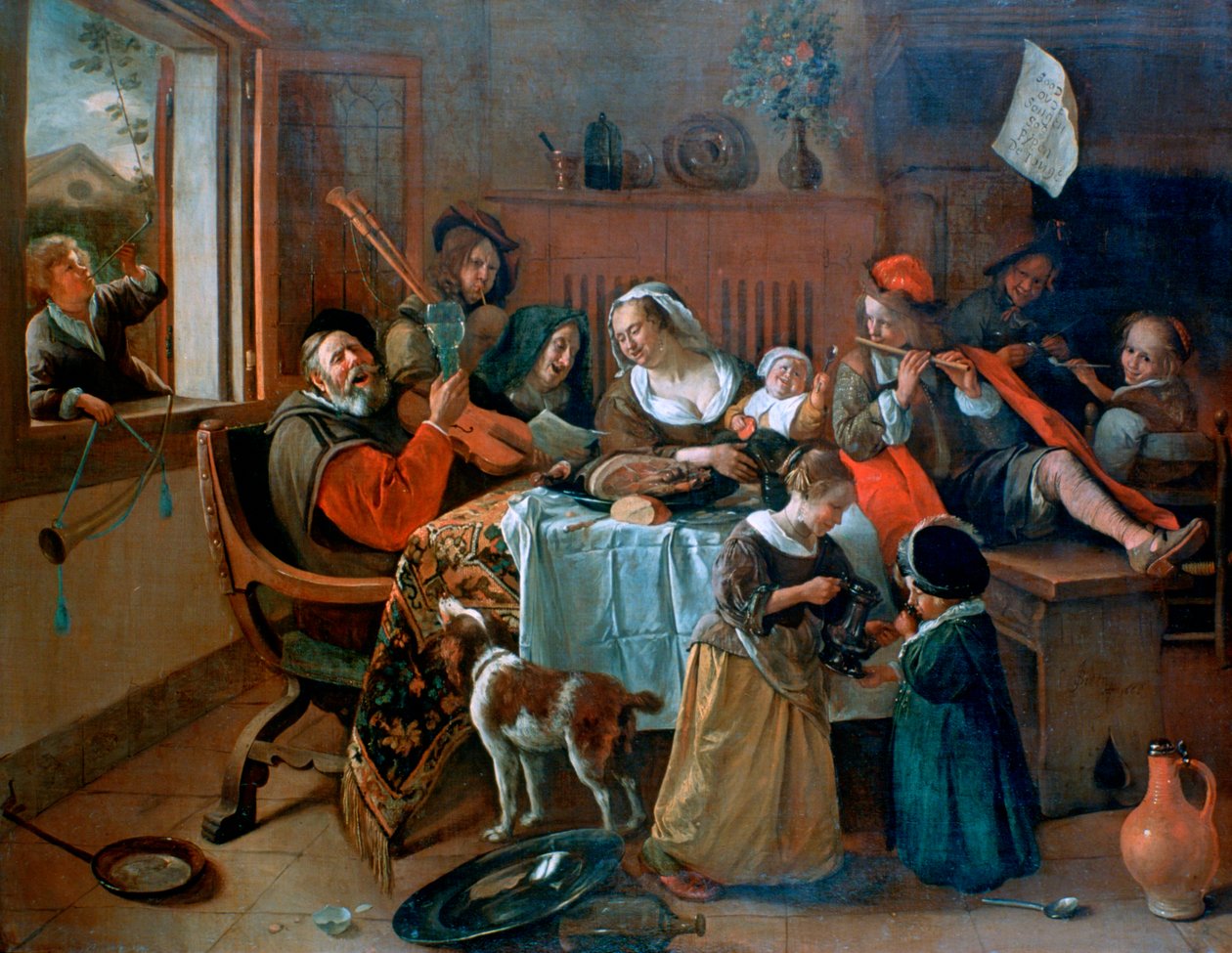 Den glade familien, 1668 av Jan Havickszoon Steen