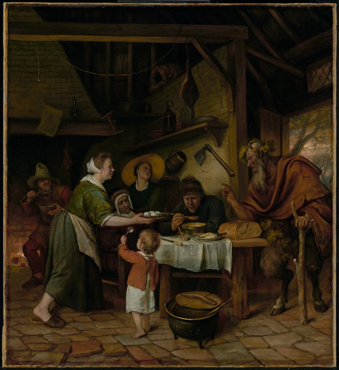 Satyr og bondefamilien av Jan Steen