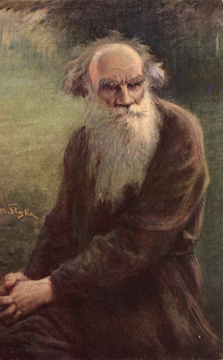 Portrett av forfatteren Leo N. Tolstoy 1828-1910, 1910 av Jan Styka