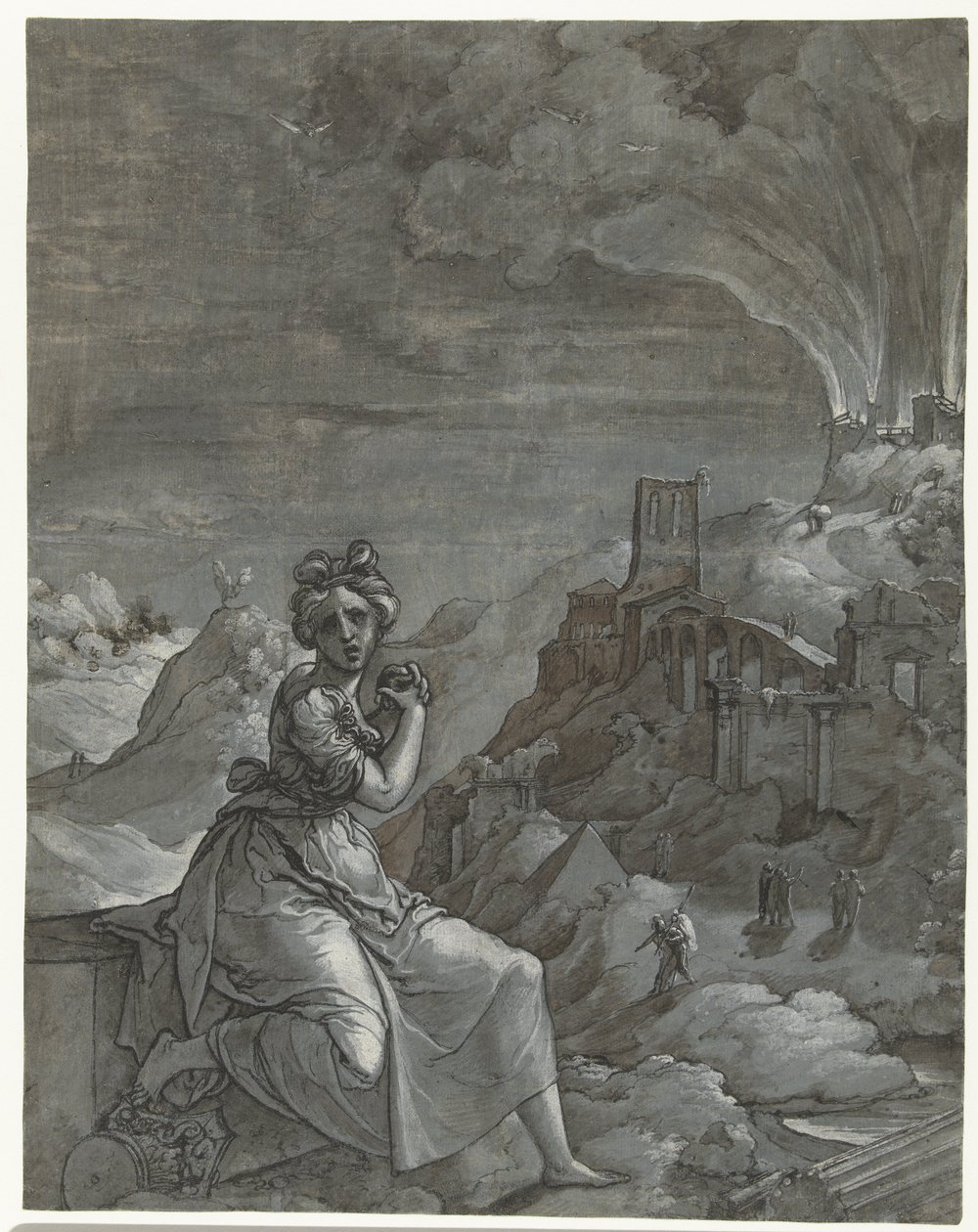 Cassandra sørger over ødeleggelsen av Troja, 1550-55 av Jan Swart Van Groningen