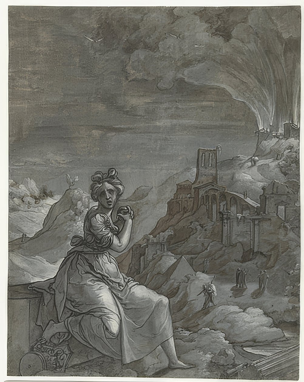 Cassandra sørger over Trojas fall. 1550-55 av Jan Swart Van Groningen