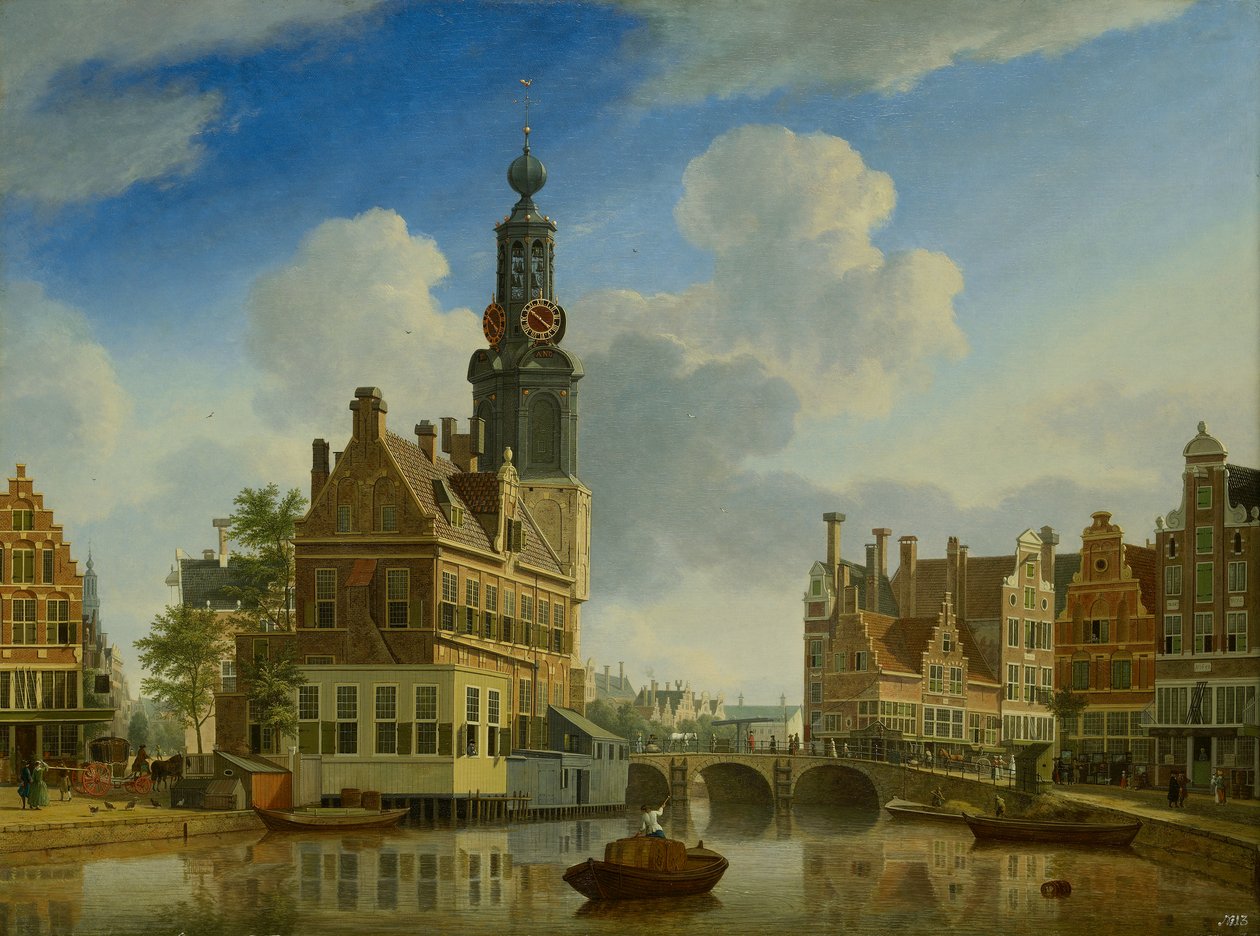Munt-tårnet sett fra Singel, 1751 av Jan Ten Compe