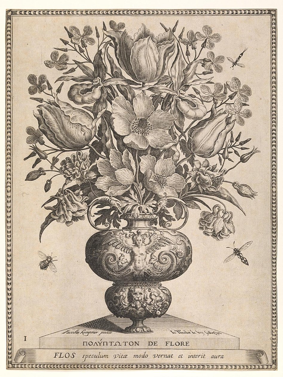 En haug med blomster i en vase av Jan Theodor de Bry