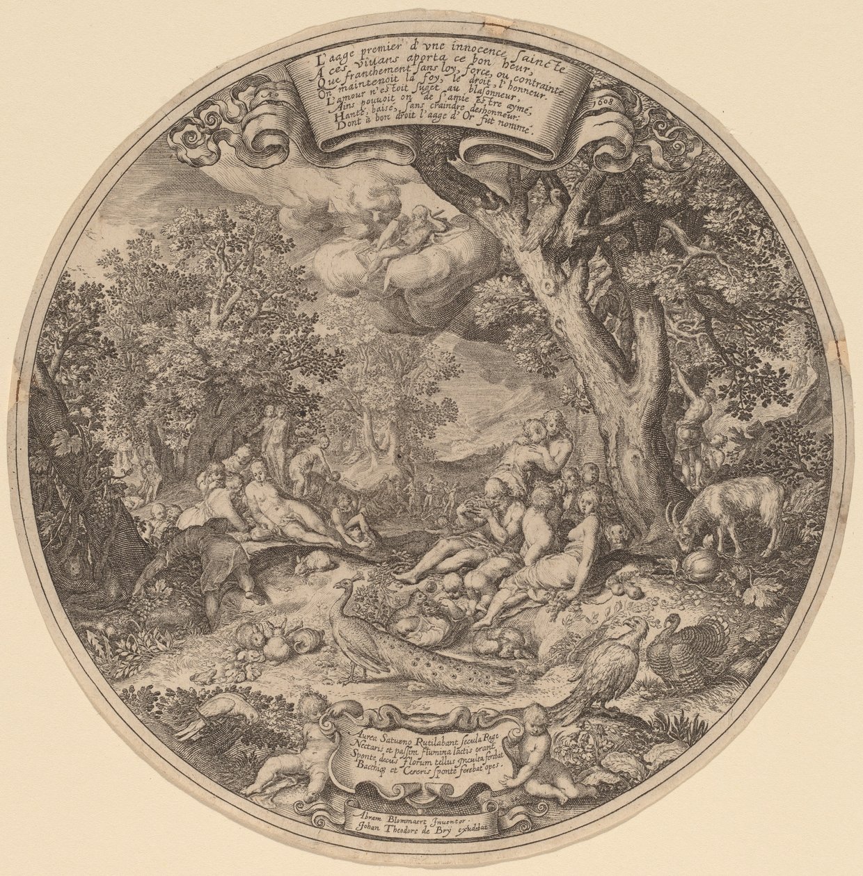 Gullalderen av Jan Theodor de Bry after Abraham Bloemaert after Nicolaes