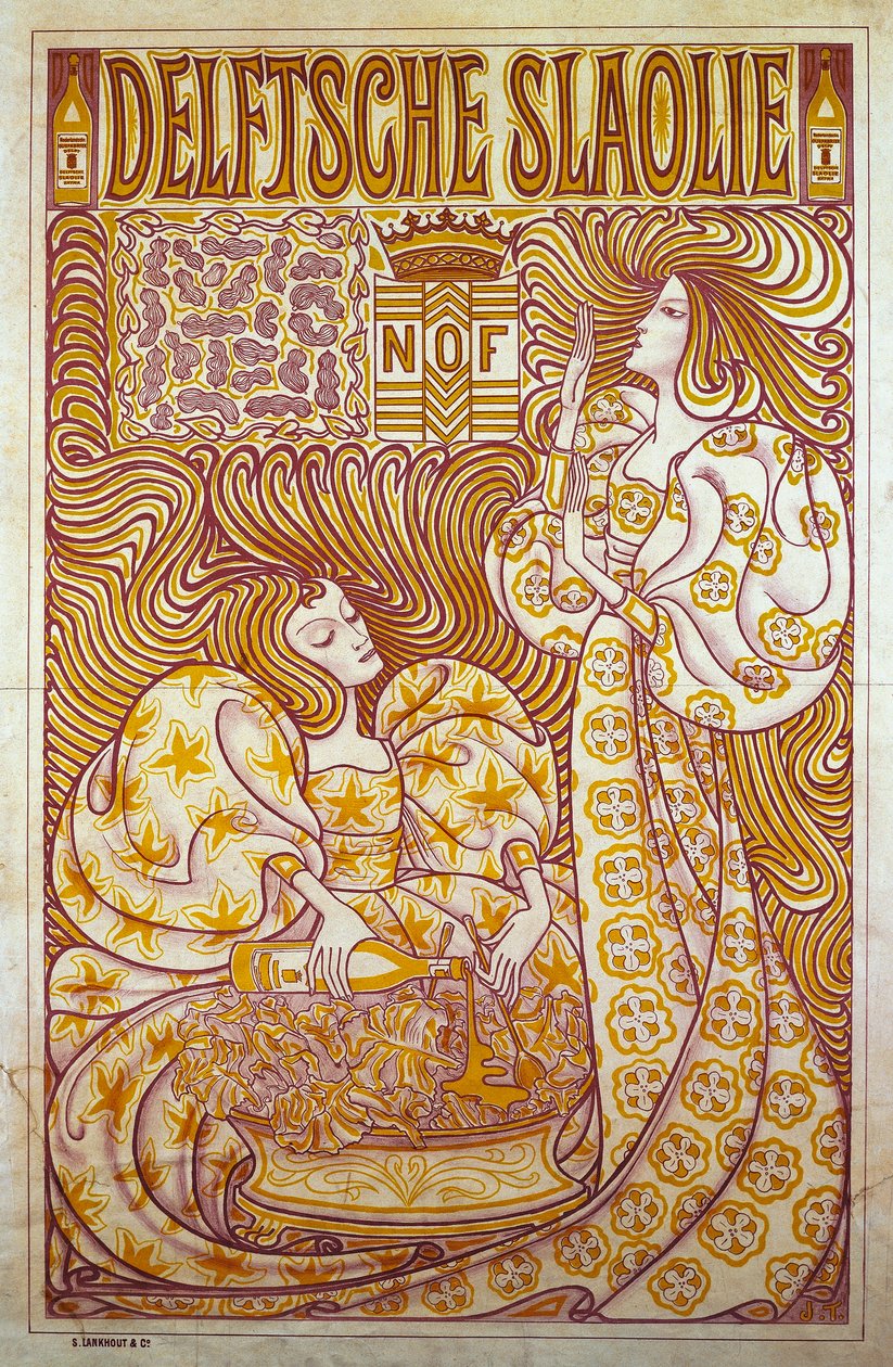 Delftsche Salat olje, Reklameplakat for salatdressing av Jan Toorop