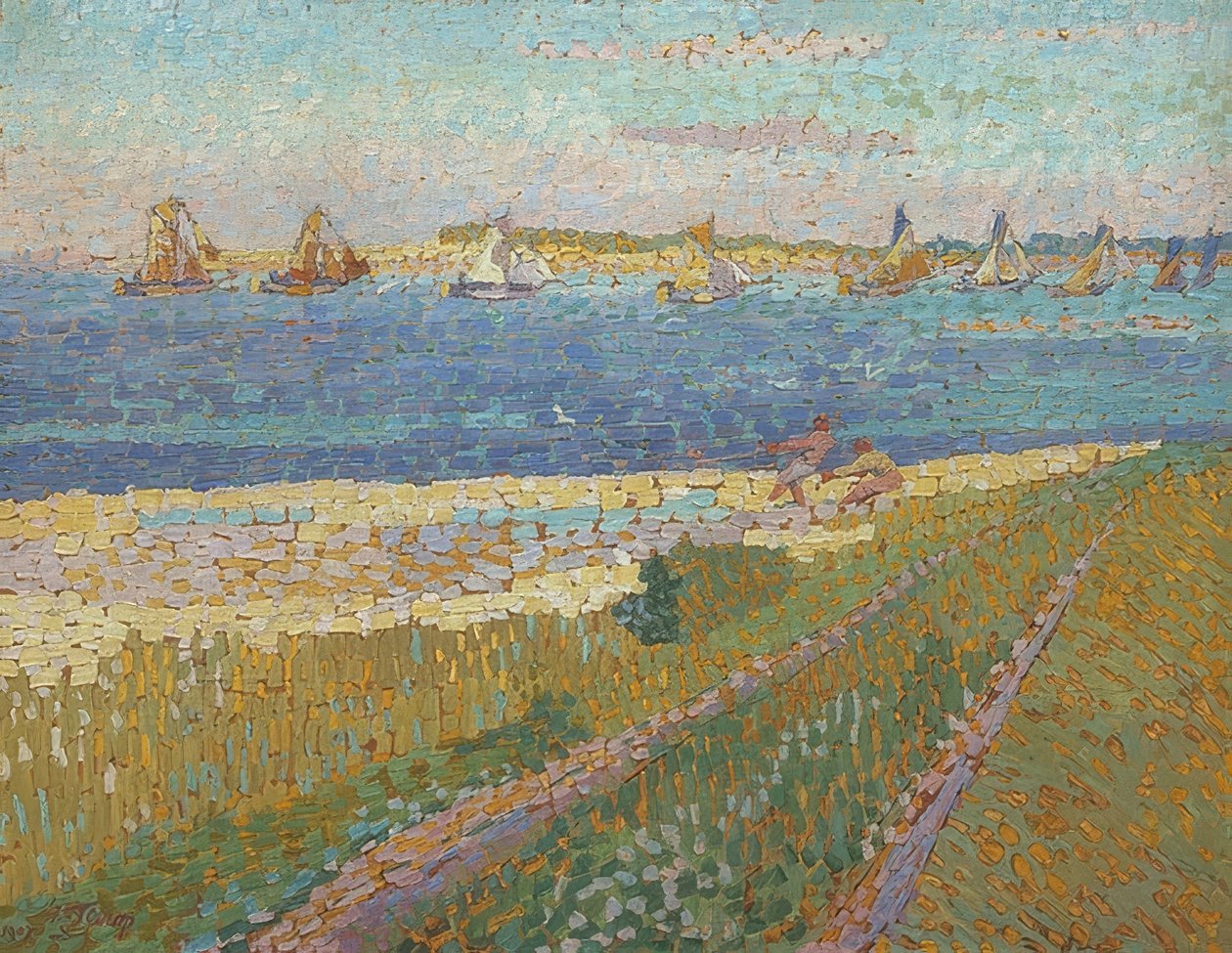 Fischerboote bei Veere (Fiskeflåten til Veere). 1907 av Jan Toorop