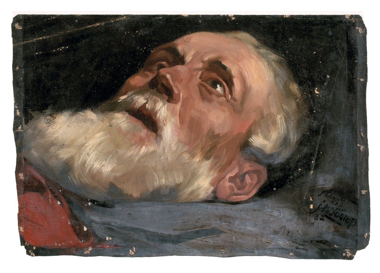 Head of an Old Man (studie) 1882 (olje på lerret) av Jan Toorop