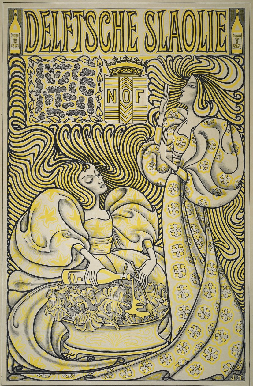 Plakat for Delft Salad Oil, 1894 (papir) av Jan Toorop