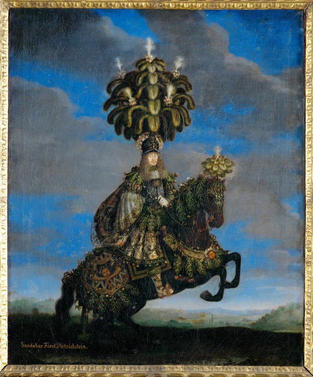 Gundakar, prins Dietrichstein i kostyme til en «hesteballett», fremført til ære for ankomsten av infanta Margarita Teresa, brud av keiser Leopold Is (maleri på lerret) av Jan Thomas