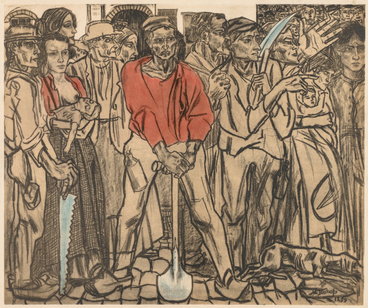 En gruppe arbeidere av Jan Toorop