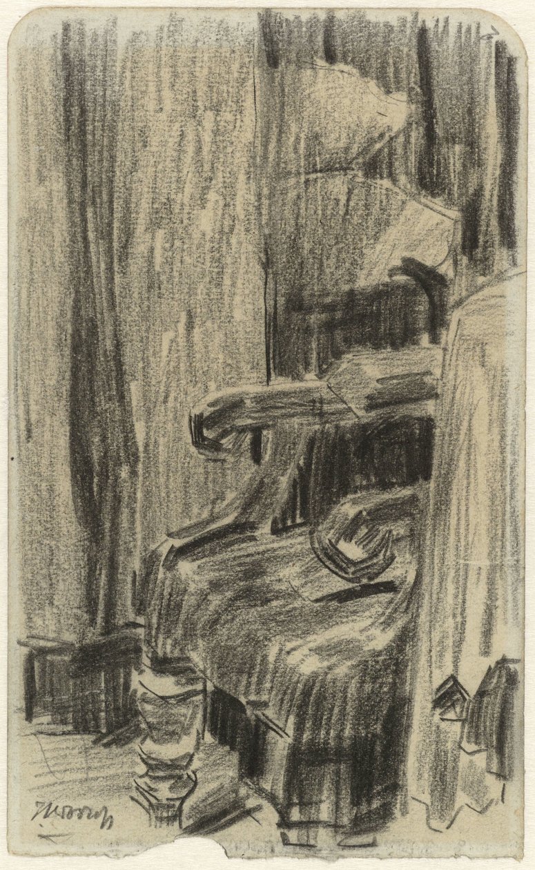 Lenestol delvis dekket av gardin av Jan Toorop