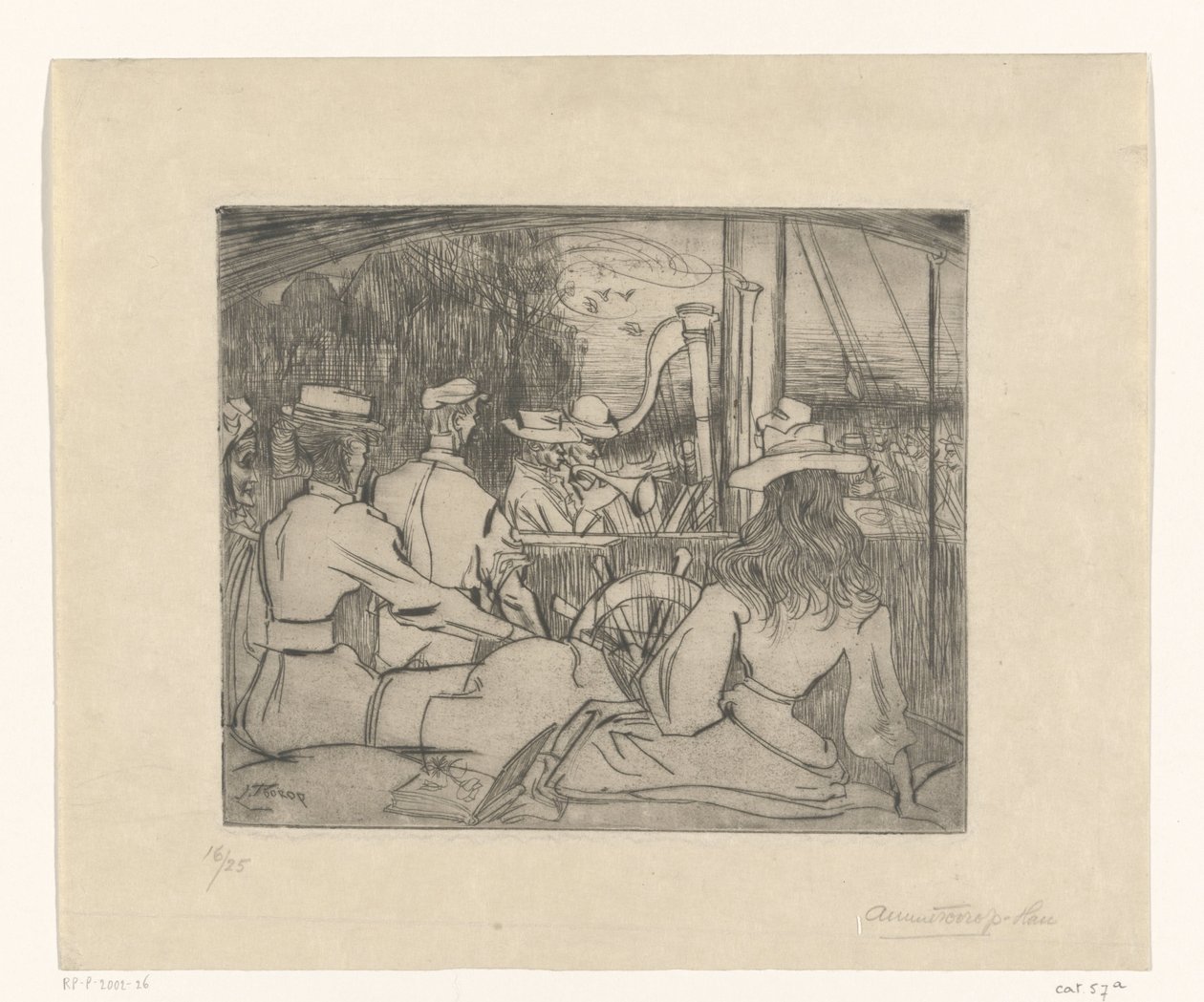 Musikere som spiller på dekket av et skip Musikere om bord (original tittel) av Jan Toorop