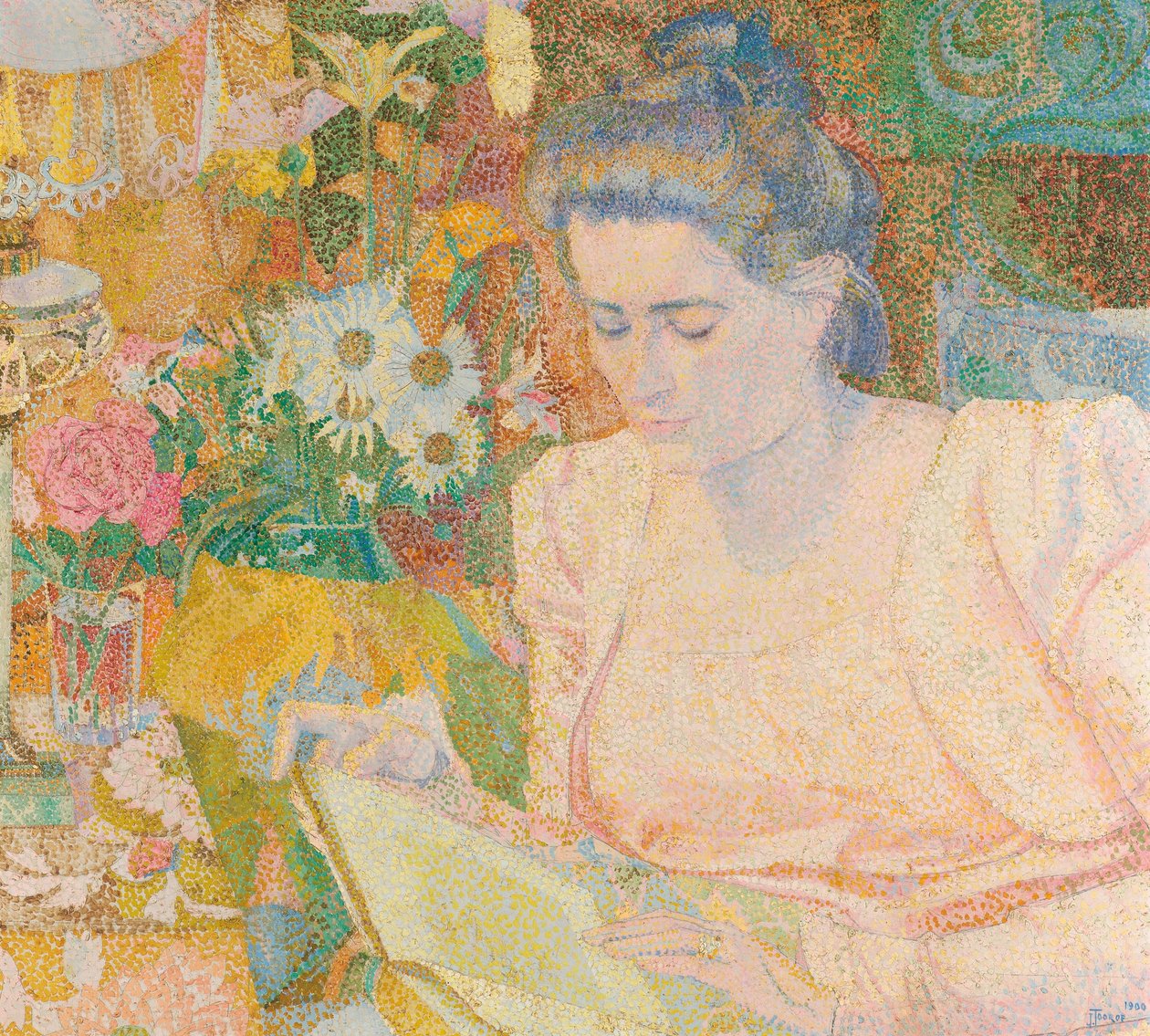 Portrett av fru Marie Jeannette de Lange Portrett av Marie Jeanette de Lange av Jan Toorop