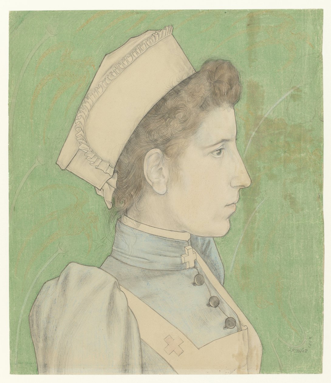Portrett av sykepleier Nelly Portrett av Nelly Goudkade av Jan Toorop