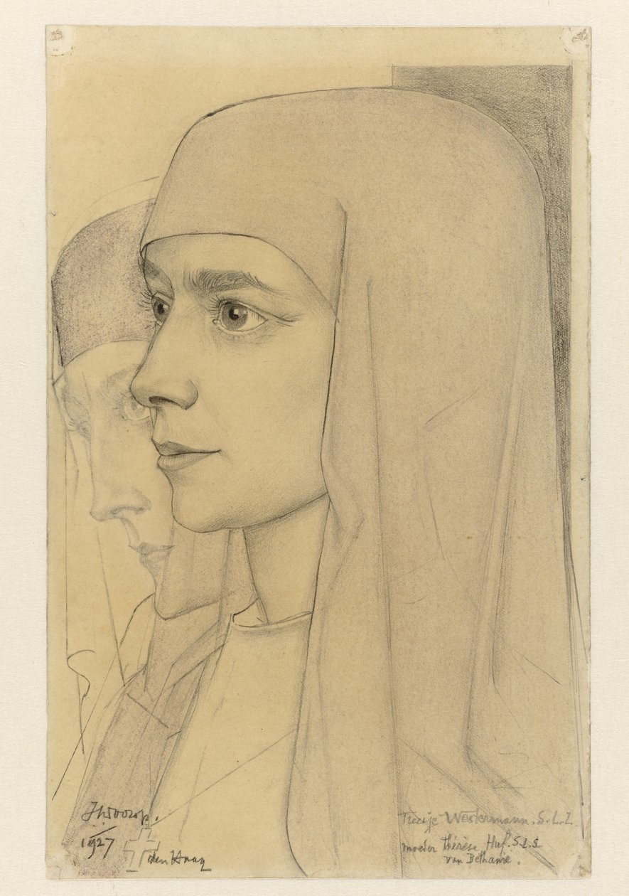 Portrett av Treesje Westermann, mor Thérèse Huf fra Bethanië av Jan Toorop