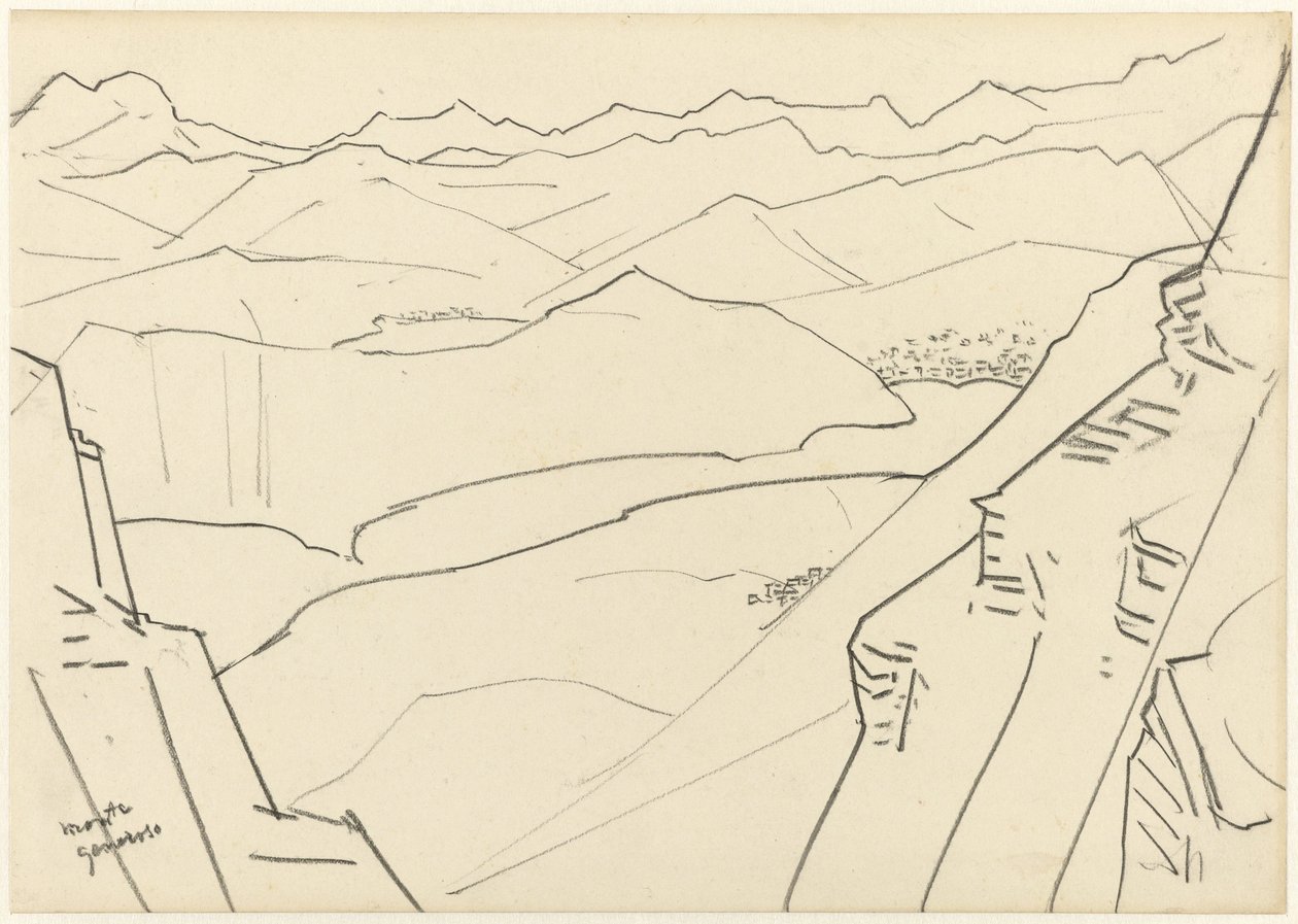 Skisse av et fjellandskap Monte Generoso av Jan Toorop