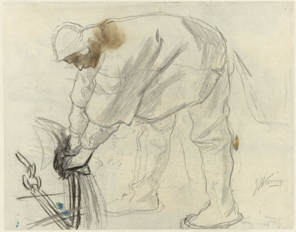 Studie av en sjømann med anker av Jan Toorop