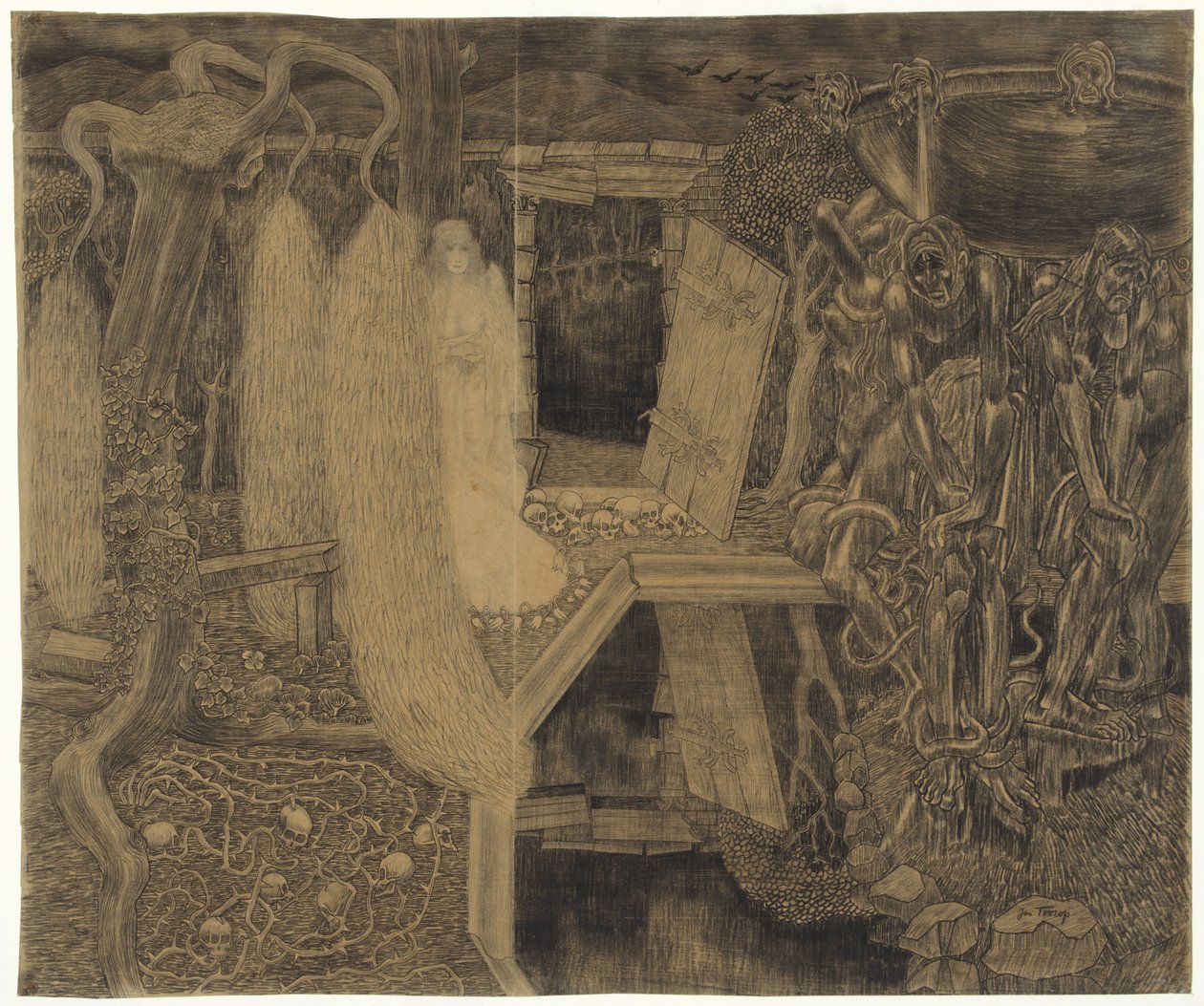 Den gamle sorgens hage Ancient Garden of Sorges av Jan Toorop