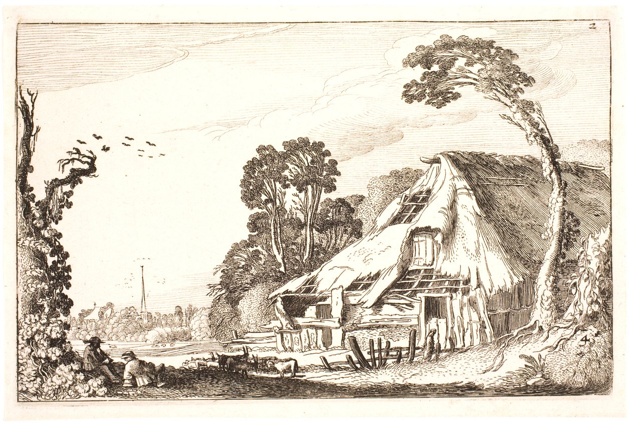 Landskap med nedslitt låve av Jan Van de Velde