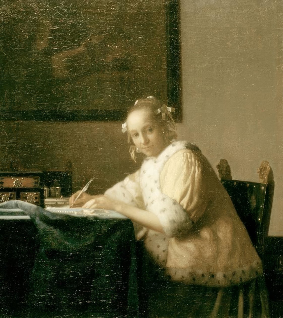 Brevskriver i gult av Jan Vermeer van Delft