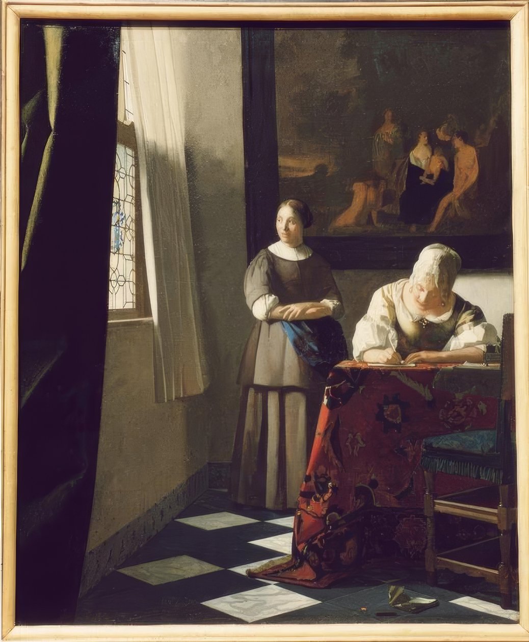 Brevskriver og hushjelp av Jan Vermeer van Delft